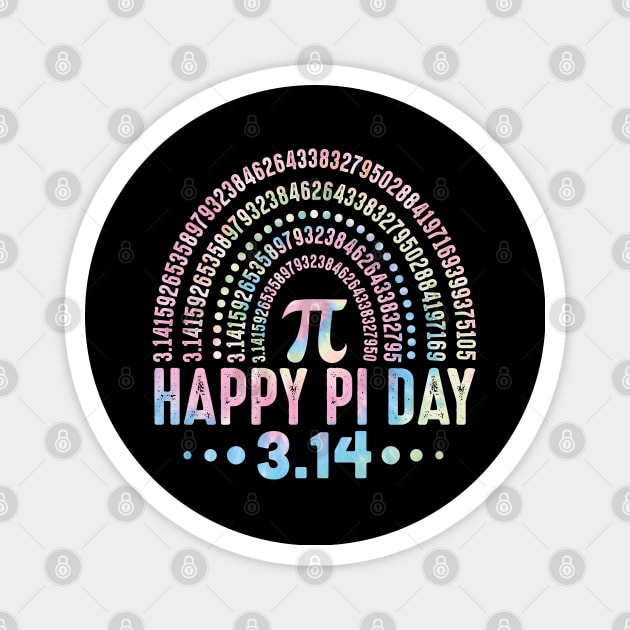 Happy Pi Day 3.14 Mathematic Math Teacher Tie Dye For Women Girl Magnet by SIMPLYSTICKS